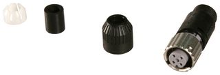 OMRON INDUSTRIAL AUTOMATION XS5C-D421 Sensor Connector, XS5 Series, M12, Receptacle, 4 Contacts, Solder Socket, Straight Cable Mount