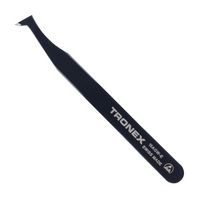 TRONEX 15AGW-E Tweezers, Cutting, ESD Safe, Style 15AGWM, Angled Tip, 4.528" OAL, Carbon Steel Body