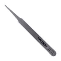 TRONEX 2A-TA-CH Tweezers, High Precision, Style 2A, Straight/Flat/Round Tip, 4.724" OAL, Titanium Grade 1 Body
