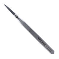 TRONEX 2A-ZJSA-CH Tweezers, Precision/Ceramic Replaceable Tip, Style 2A, Straight/Flat/Round Tip, 5.118" OAL, SS Body