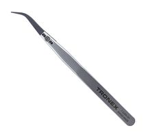 TRONEX 7-ZJSA-CH Tweezers, Precision/Ceramic Replaceable Tip, Style 7, Curve Tip, 5.315" OAL, SS Body