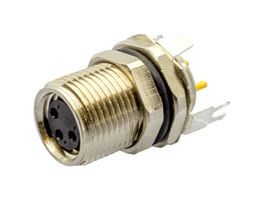 SAME SKY CDM847-03A-FP-F010-67 Sensor Connector, CDM847 Series, M8, Female, 3 Positions, Solder Socket, Straight Panel Mount