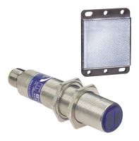 TELEMECANIQUE SENSORS XU9M18MB230K Photoelectric Sensor, 6.56ft, SPST-NC, Polarized Retroreflective, 20 UNF Connector, OsiSense XU