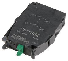 SCHNEIDER ELECTRIC ZBE203 Contact Block, 10 A, 600 V, 2 Pole, ZB4 Series, Screw Clamp, DPDT-2NO
