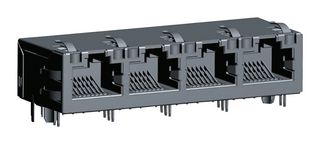 ABRACON ARJM14A1-009-NN-EW2 Modular Connector, RJ45 Jack, 1 x 4 (Ganged), 8P8C, Through Hole Mount