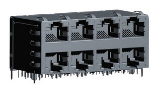 ABRACON ARJM24A1-547-AB-EW2 Modular Connector, RJ45 Jack, 2 x 4 (Stacked), 8P8C, Through Hole Mount