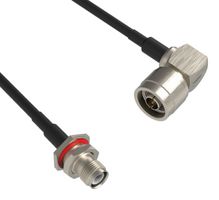 AMPHENOL RF 095-909-189M100 RF / Coaxial Cable Assembly, 3.3 ft, 1 m, LMR-240, N Type Right Angle Plug, RP-TNC Bulkhead Jack