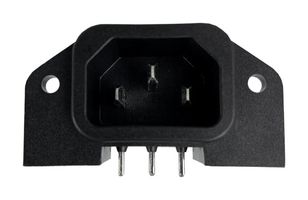 QUALTEK ELECTRONICS 703W-00/52 IEC Power Connector, Angled, IEC C14 Inlet, 15 A, 250 VAC, Through Hole, PCB Mount