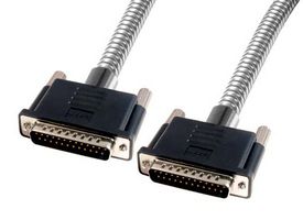 L-COM CSMT25MM-15 Computer Cable, Metal Armored, Shielded, D Sub 25 Position Plug, D Sub 25 Position Plug, 15 ft