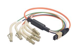 L-COM MPM6OM3-FLC-10 Fiber Optic Cable, Multimode, OM3, 6 Fibers, 50µm / 125µm, 32.8 ft