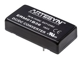 ARTESYN EMBEDDED TECHNOLOGIES ERM01BB110 Isolated Through Hole DC/DC Converter, Railway, DIP, 4:1, 20 W, 2 Output, 12 V