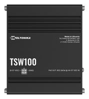TELTONIKA TSW100 Ethernet Switch, PoE+, Unmanaged, Gigabit, 10/100Mbps/1Gbps, RJ45 x 5, DIN/Wall/Flat Surface Mount