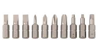 WIHA 72593 Blister Bit Set, 10 Pieces of 1/4" of 4.5/5.5/6mm Slotted, 0/1/2/3 Phillips and 1/2/3 Square Bits