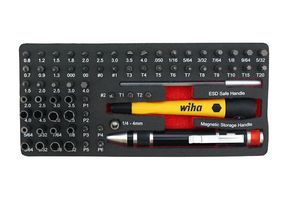 WIHA 75968 Interchangeable Micro Bit Set, Slotted, Phillips, TORX, Hex, Nut Drive & Pentalobe Micro Bit Sets