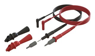CAL TEST ELECTRONICS CT4643-120 Test Lead Set, 2mm Test Tip Probe, 4mm Right Angle Sheathed Banana Plug, 1.5 kVDC, 10 A
