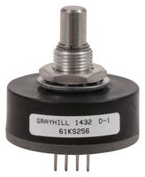 GRAYHILL 61KS256 Rotary Encoder, Sealed, 4-Pin, High Resolution, Optical, Incremental, 256 PPR, 0 Detents, Vertical