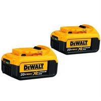 DEWALT DCB204-2 Battery, 20 V, Lithium Ion, 4 Ah, Pressure Contact