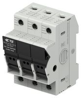 TE CONNECTIVITY 1SNF100035R0000 Fuse Holder, Modular, DIN Rail, 3 Fuses, 30 A, 600V, 600VAC, Class CC, Screw Clamp