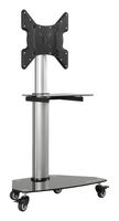 EATON TRIPP LITE DMCS3255SG62 Rolling TV Cart, Monitor/HDTV, Floor Mount, 55" Screen, 59kg, Aluminum/Steel, Black & Silver