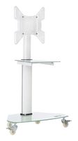EATON TRIPP LITE DMCS3255SG62W Rolling TV Cart, Monitor/HDTV, Floor Mount, 55" Screen, 59kg, Aluminum/Steel, White
