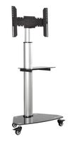 EATON TRIPP LITE DMCS3770SG75 Rolling TV Cart, Monitor/HDTV, Floor Mount, 70" Screen, 79kg, Aluminum/Steel, Black & Silver