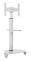 EATON TRIPP LITE DMCS3770SG75W Rolling TV Cart, Monitor/HDTV, Floor Mount, 70" Screen, 79kg, Aluminum/Steel, White