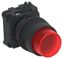 ALCOSWITCH - TE CONNECTIVITY IPE22EXILRD Industrial Pushbutton Switch, IPE Series, 22.5 mm, SPST-NO, SPST-NC, Momentary, Round Raised, Red