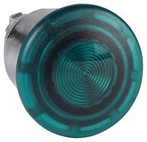 SCHNEIDER ELECTRIC ZB4BW433 Switch Actuator, Mushroom, Green, Schneider Harmony XB4 Series 22mm Illuminated Pushbutton Switches