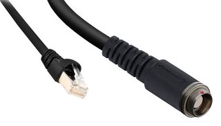 ODU-USA CKC0WAM084IYK003000 Ethernet Cable, Overmolding, 27 AWG, Cat6a, Circular Receptacle to RJ45 Plug, Black, 3 m, 9.84 ft