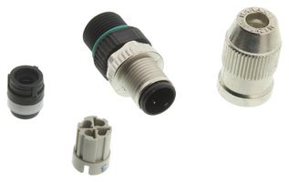 HARTING 21011323081 Sensor Connector, M12, Plug, 3 Contacts, Crimp Pin, Straight Cable Mount