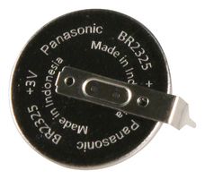 PANASONIC BATTERIES BR2325-1HB Battery, 3 V, Coin Cell, Lithium, 165 mAh, PCB Pins, 1
