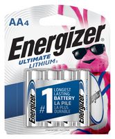 ENERGIZER L91SBP-4 Battery, 1.5 V, AA, Lithium Iron Disulphide, 2.9 Ah, Raised Positive and Flat Negative, 4