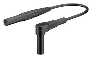 STAUBLI 66.9005-15021 Banana Test Lead, 4mm Banana Plug, Shrouded, 4mm Right Angle Banana Plug, Shrouded, 5 ft, 1.5 m