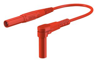 STAUBLI 66.9005-15022 Banana Test Lead, 4mm Banana Plug, Shrouded, 4mm Right Angle Banana Plug, Shrouded, 5 ft, 1.5 m