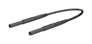 STAUBLI 66.9425-15021 Banana Test Lead, 4mm Banana Plug, Shrouded, 4mm Banana Plug, Shrouded, 5 ft, 1.5 m, Black, 10 A