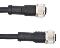 AMPHENOL LTW M12A08FL-12AFL-SD002 Sensor Cable, A Code, Black, M12 Receptacle, M12 Receptacle, 8 Positions, 2 m, 6.5 ft, M Series