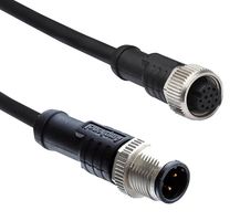 AMPHENOL LTW M12A12ML-12AFL-SD001 Sensor Cable, M12 Plug, M12 Receptacle, 12 Positions, 1 m, 3.3 ft, M Series