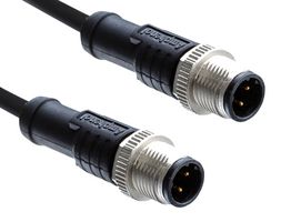AMPHENOL LTW M12A12ML-12AML-SBA05 Sensor Cable, M12 Sensor Straight Plug, M12 Sensor Straight Plug, 12 Positions, 500 mm, 1.64 ft