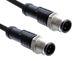 AMPHENOL LTW M12A12ML-12AML-SD001 Sensor Cable, M12 Plug, M12 Plug, 12 Positions, 1 m, 3.3 ft, M Series