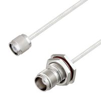 L-COM LCCA30127-FT1.5 RF / Coaxial Cable Assembly, 1.5 ft, 457.2 mm, 0.085 Hand Formable, TNC Plug, TNC Bulkhead Jack