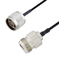 L-COM LCCA30140-FT6 RF / Coaxial Cable Assembly, 6 ft, 1.8 m, 0.085 Hand Formable, N Type Plug, N Type Jack, 50 ohm