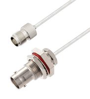 L-COM LCCA30464-FT4 RF / Coaxial Cable Assembly, 4 ft, 1.2 m, 0.141 Hand Formable, BNC Bulkhead Jack, TNC Jack