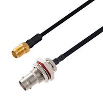 L-COM LCCA30471-FT2 RF / Coaxial Cable Assembly, 2 ft, 609.6 mm, 0.141 Hand Formable, BNC Bulkhead Jack, SMA Jack