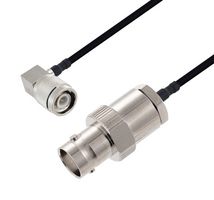 L-COM LCCA30527-FT1 RF / Coaxial Cable Assembly, 1 ft, 304.8 mm, 0.141 Hand Formable, BNC Jack, TNC Right Angle Plug