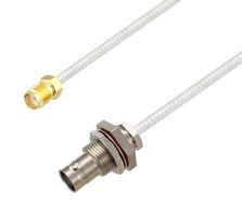 L-COM LCCA30537-FT3 RF / Coaxial Cable Assembly, 3 ft, 914.4 mm, 0.085 Hand Formable, BNC Bulkhead Jack, SMA Jack