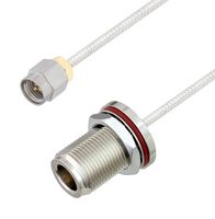 L-COM LCCA30542-FT6 RF / Coaxial Cable Assembly, 6 ft, 1.8 m, 0.085 Hand Formable, N Type Bulkhead Jack, SMA Plug