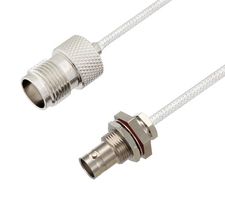 L-COM LCCA30596-FT1.5 RF / Coaxial Cable Assembly, 1.5 ft, 457.2 mm, 0.085 Hand Formable, BNC Bulkhead Jack, TNC Jack