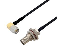 L-COM LCCA30601-FT3 RF / Coaxial Cable Assembly, 3 ft, 914.4 mm, 0.085 Hand Formable, BNC Bulkhead Jack, SMA Jack