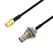L-COM LCCA30603-FT1 RF / Coaxial Cable Assembly, 1 ft, 304.8 mm, 0.085 Hand Formable, BNC Bulkhead Jack, SMA Jack