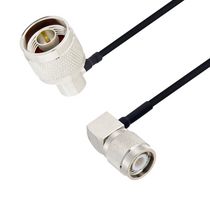 L-COM LCCA30647-FT4 RF / Coaxial Cable Assembly, 4 ft, 1.2 m, 0.085 Hand Formable, N Type Right Angle Plug